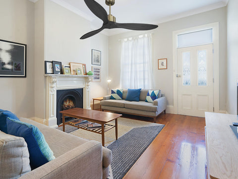 Ventilador de techo Reversible Termostato Wifi Motor DC Techos Inclinados Mando a Distancia Hypersilence Memoria FullWood 3