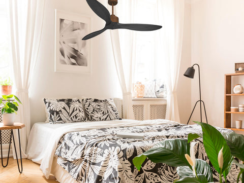 Ventilador de techo Reversible Termostato Wifi Motor DC Techos Inclinados Mando a Distancia Hypersilence Memoria FullWood 6