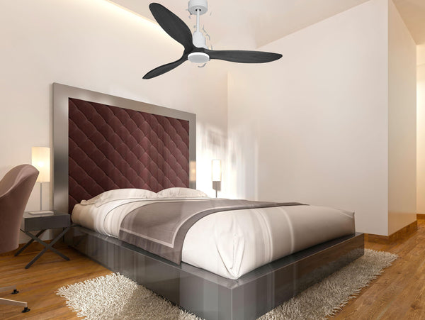 Ventilador de techo Reversible Termostato Wifi Motor DC Techos Inclinados Mando a Distancia Hypersilence Memoria FullWood 2