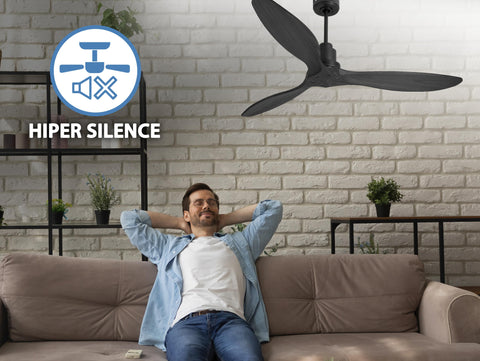 Ventilador de techo Reversible Termostato Wifi Motor DC Techos Inclinados Mando a Distancia Hypersilence Memoria FullWood 7
