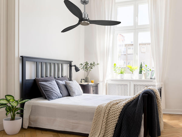 Ventilador de techo Reversible Termostato Wifi Motor DC Techos Inclinados Mando a Distancia Hypersilence Memoria FullWood 2