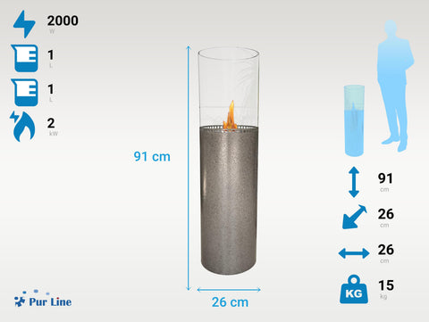 Chimenea de etanol de suelo con estampado granulado