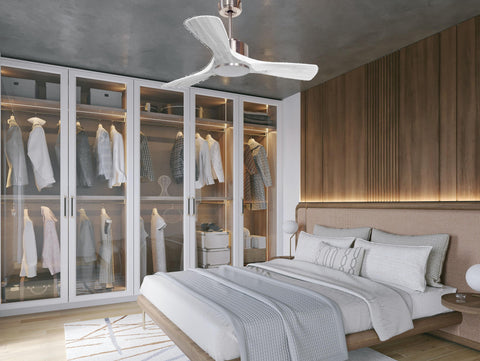 Ventilador de techo Modo Invierno/Verano Termostato Wifi Motor DC Techos Inclinados Mando a Distancia Hypersilence Memoria