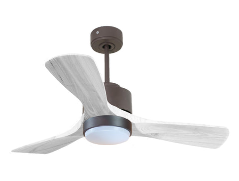 Ventilador de techo Modo Invierno/Verano Termostato Dimable Wifi Motor DC Techos Inclinados Mando a Distancia Luz tres tonos Hypersilence Memoria