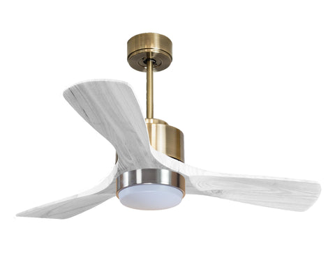 Ventilador de techo Modo Invierno/Verano Termostato Dimable Wifi Motor DC Techos Inclinados Mando a Distancia Luz tres tonos Hypersilence Memoria