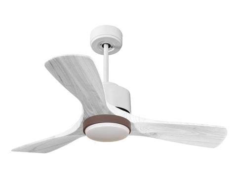 Ventilador de techo Modo Invierno/Verano Termostato Dimable Wifi Motor DC Techos Inclinados Mando a Distancia Luz tres tonos Hypersilence Memoria