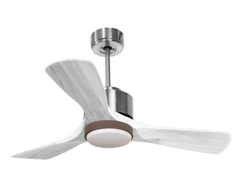 Ventilador de techo Modo Invierno/Verano Termostato Dimable Wifi Motor DC Techos Inclinados Mando a Distancia Luz tres tonos Hypersilence Memoria