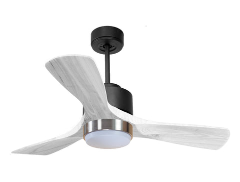 Ventilador de techo Modo Invierno/Verano Termostato Dimable Wifi Motor DC Techos Inclinados Mando a Distancia Luz tres tonos Hypersilence Memoria