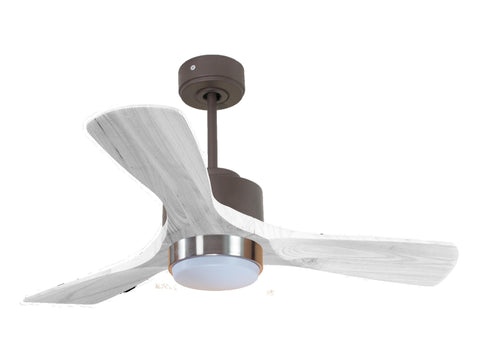 Ventilador de techo Modo Invierno/Verano Termostato Dimable Wifi Motor DC Techos Inclinados Mando a Distancia Luz tres tonos Hypersilence Memoria