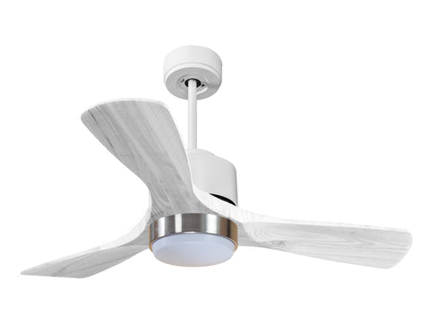 Ventilador de techo Modo Invierno/Verano Termostato Dimable Wifi Motor DC Techos Inclinados Mando a Distancia Luz tres tonos Hypersilence Memoria