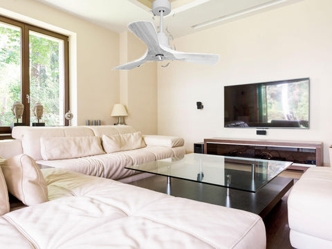 Ventilador de techo Modo Invierno/Verano Termostato Dimable Wifi Motor DC Techos Inclinados Mando a Distancia Luz tres tonos Hypersilence Memoria