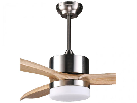 Ventilador de techo DC marrÃ³n aspas de 132cm con luz para 35m2