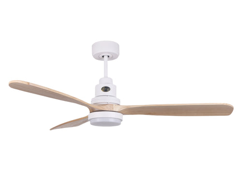 Ventilador de techo DC blanco con aspas de 132cm y luz para 35m2