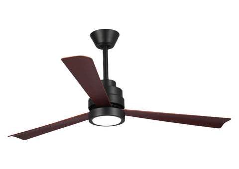Ventilador de techo DC negro con aspas de 132cm y luz para 35m2
