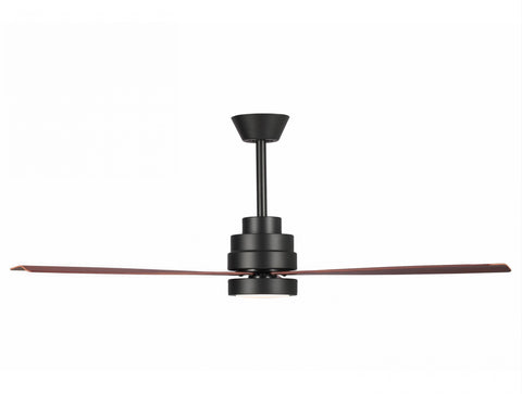 Ventilador de techo DC negro con aspas de 132cm y luz para 35m2