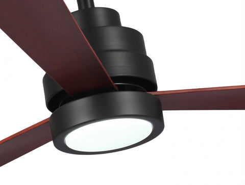 Ventilador de techo DC negro con aspas de 132cm y luz para 35m2