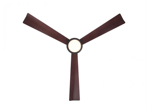 Ventilador de techo DC negro con aspas de 132cm y luz para 35m2