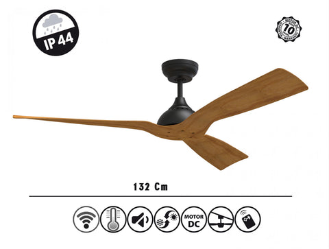 Ventilador de techo DC marrÃ³n con aspas de 132cm para 35m2