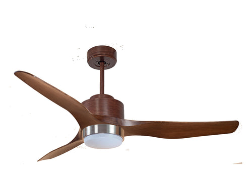 Ventilador de techo Reversible Termostato Dimable Wifi Motor DC Techos Inclinados Mando a Distancia Luz tres tonos Adaptador 2/3 Aspas Hypersilence Memoria