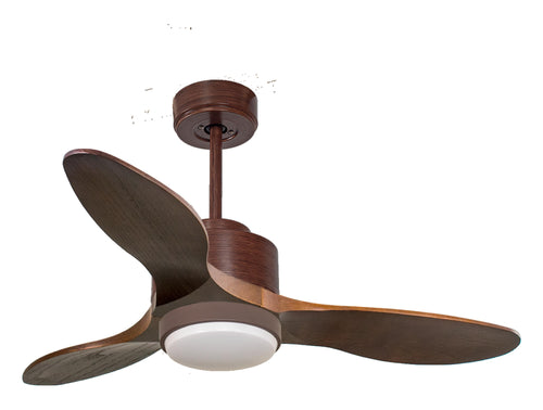 Ventilador de techo Reversible Termostato Dimable Wifi Motor DC Techos Inclinados Mando a Distancia Luz tres tonos Hypersilence Memoria