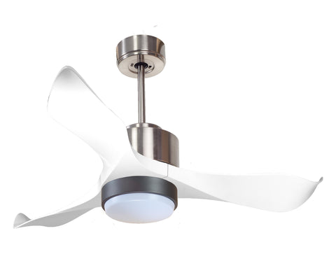 Ventilador de techo Reversible Termostato Wifi Motor DC Techos Inclinados Mando a Distancia Luz tres tonos Adaptador 2/3 Aspas Hypersilence Memoria