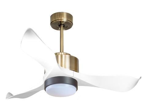 Ventilador de techo Reversible Termostato Wifi Motor DC Techos Inclinados Mando a Distancia Luz tres tonos Adaptador 2/3 Aspas Hypersilence Memoria