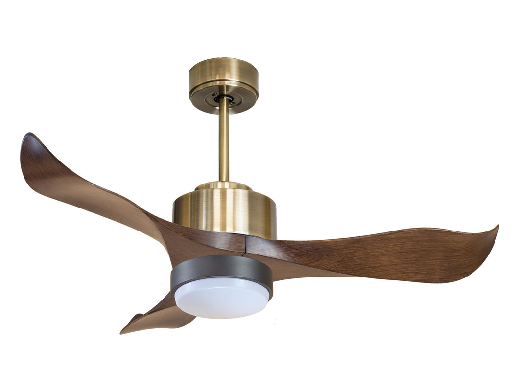 Ventilador de techo Reversible Termostato Wifi Motor DC Techos Inclinados Mando a Distancia Luz tres tonos Adaptador 2/3 Aspas Hypersilence Memoria