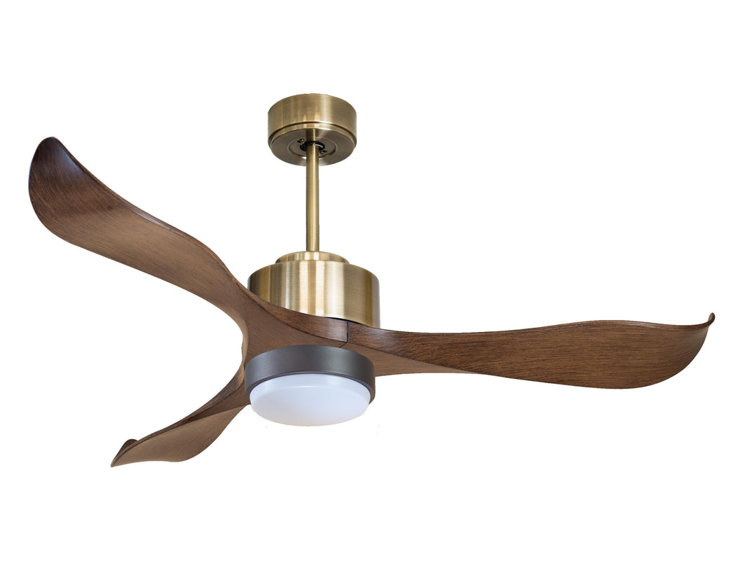 Ventilador de techo Reversible Termostato Wifi Motor DC Techos Inclinados Mando a Distancia Luz tres tonos Adaptador 2/3 Aspas Hypersilence Memoria