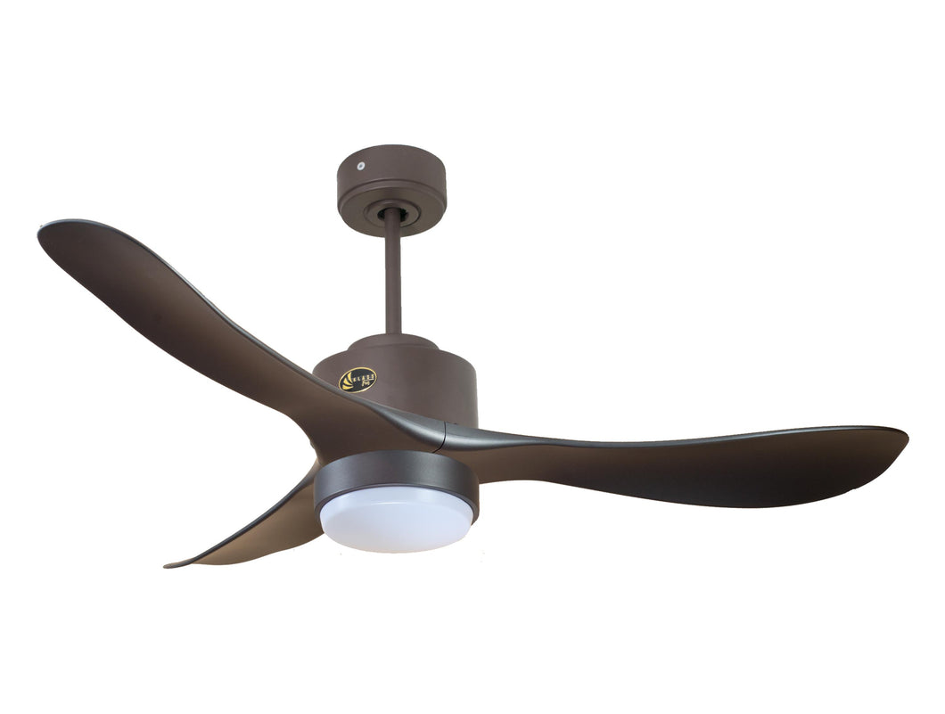 Ventilador de techo Reversible Termostato Wifi Motor DC Techos Inclinados Mando a Distancia Luz tres tonos Hypersilence Memoria