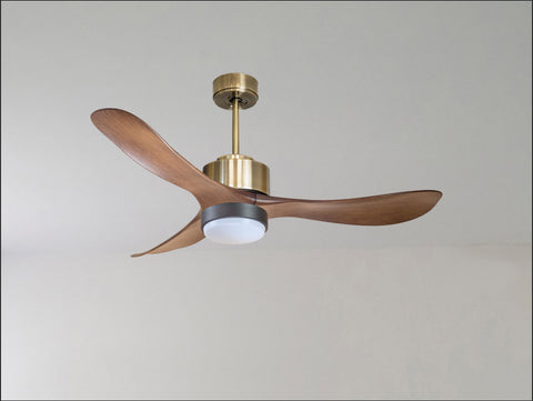Ventilador de techo Reversible Termostato Wifi Motor DC Techos Inclinados Mando a Distancia Luz tres tonos Hypersilence Memoria