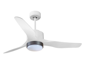 Ventilador de techo Reversible Termostato Wifi Motor DC Techos Inclinados Mando a Distancia Luz tres tonos Adaptador 2/3 Aspas Hypersilence Memoria