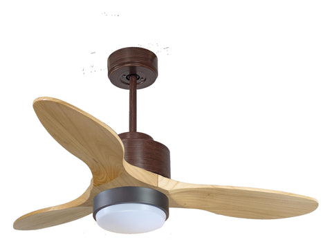 Ventilador de techo Reversible Termostato Wifi Motor DC Techos Inclinados Mando a Distancia Luz tres tonos Hypersilence Memoria