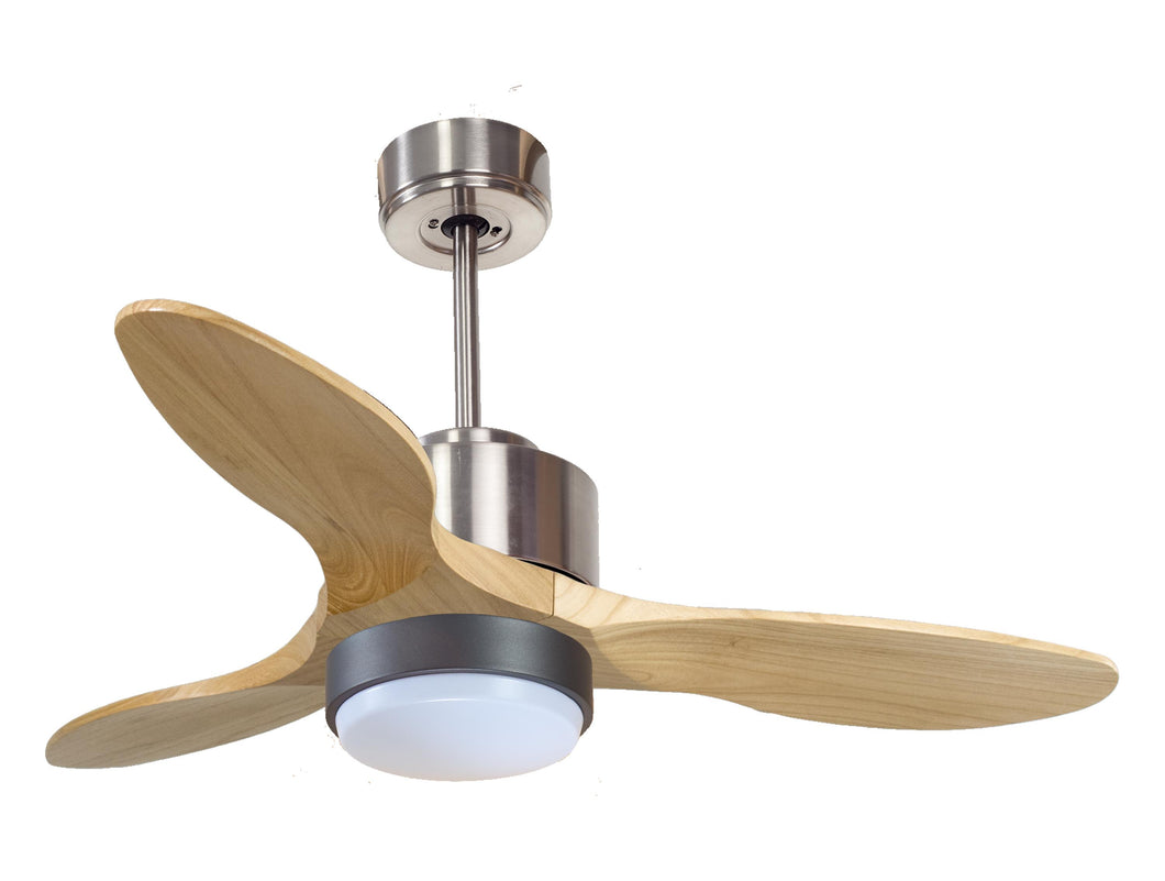 Ventilador de techo Reversible Termostato Wifi Motor DC Techos Inclinados Mando a Distancia Luz tres tonos Hypersilence Memoria