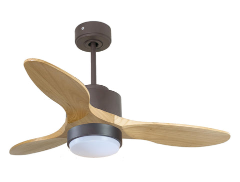 Ventilador de techo Reversible Termostato Wifi Motor DC Techos Inclinados Mando a Distancia Luz tres tonos Hypersilence Memoria