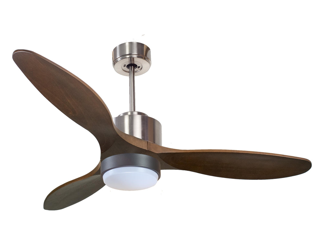 Ventilador de techo Reversible Termostato Wifi Motor DC Techos Inclinados Mando a Distancia Luz tres tonos Hypersilence Memoria