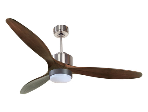 Ventilador de techo Reversible Termostato Wifi Motor DC Techos Inclinados Mando a Distancia Luz tres tonos Hypersilence Memoria