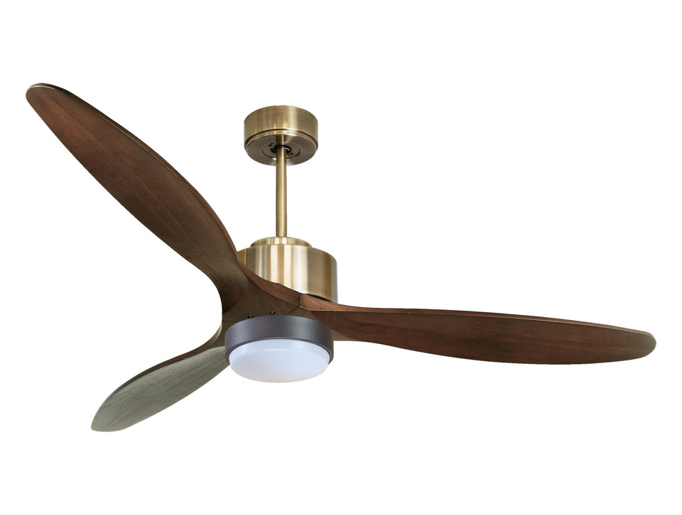 Ventilador de techo Reversible Termostato Wifi Motor DC Techos Inclinados Mando a Distancia Luz tres tonos Hypersilence Memoria