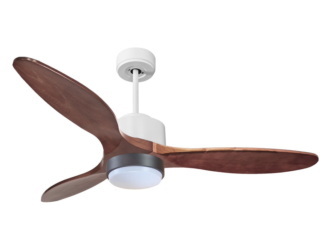 Ventilador de techo Reversible Termostato Wifi Motor DC Techos Inclinados Mando a Distancia Luz tres tonos Hypersilence Memoria