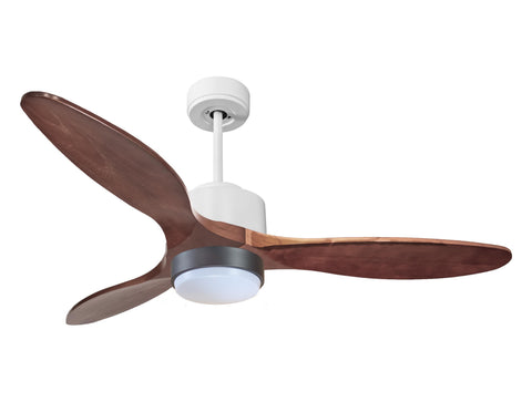 Ventilador de techo Reversible Termostato Wifi Motor DC Techos Inclinados Mando a Distancia Luz tres tonos Hypersilence Memoria