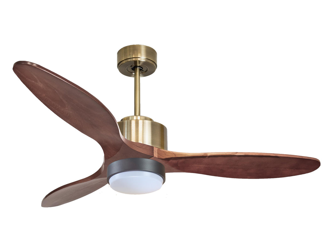 Ventilador de techo Reversible Termostato Wifi Motor DC Techos Inclinados Mando a Distancia Luz tres tonos Hypersilence Memoria