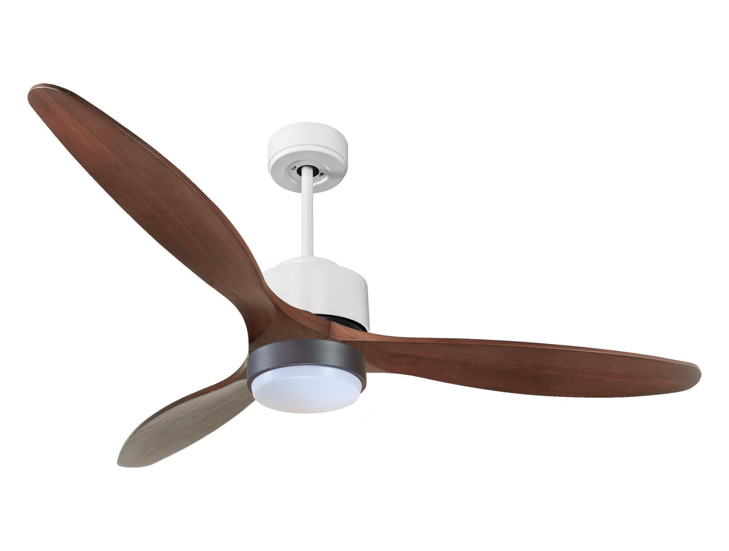 Ventilador de techo Reversible Termostato Wifi Motor DC Techos Inclinados Mando a Distancia Luz tres tonos Hypersilence Memoria