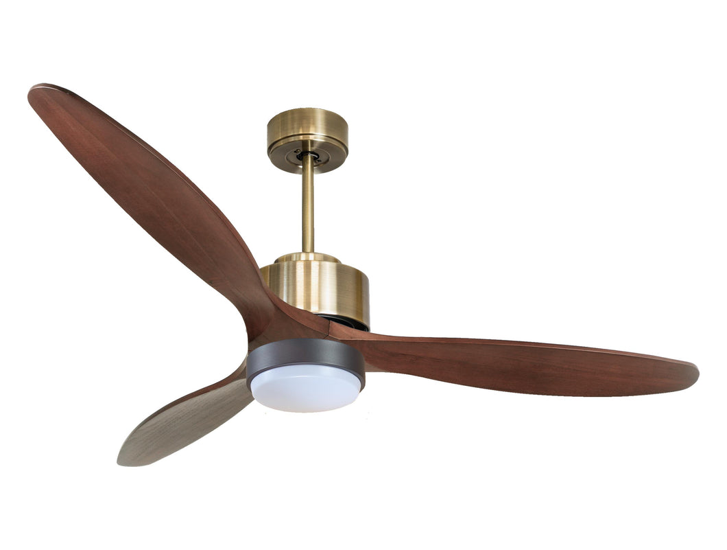 Ventilador de techo Reversible Termostato Wifi Motor DC Techos Inclinados Mando a Distancia Luz tres tonos Hypersilence Memoria