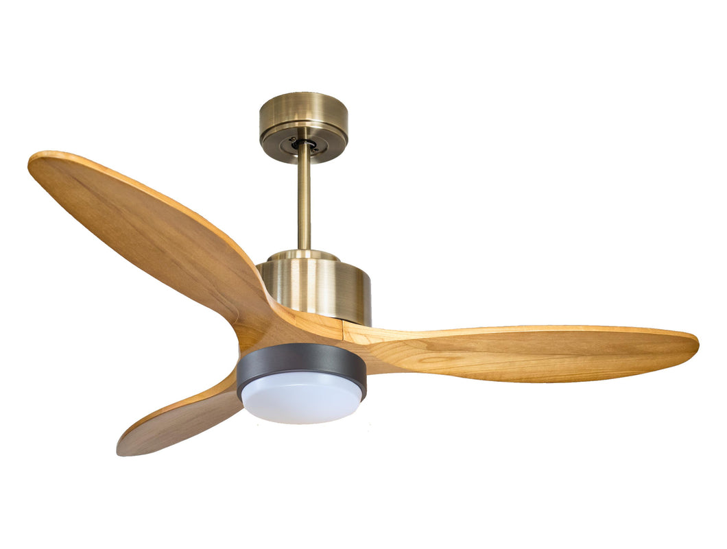 Ventilador de techo Reversible Termostato Wifi Motor DC Techos Inclinados Mando a Distancia Luz tres tonos Hypersilence Memoria