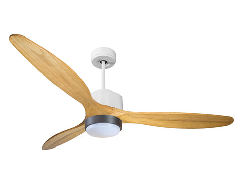 Ventilador de techo Reversible Termostato Wifi Motor DC Techos Inclinados Mando a Distancia Luz tres tonos Hypersilence Memoria