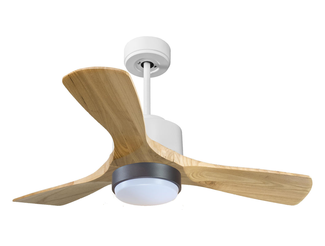 Ventilador de techo Reversible Termostato Wifi Motor DC Techos Inclinados Mando a Distancia Luz tres tonos Hypersilence Memoria