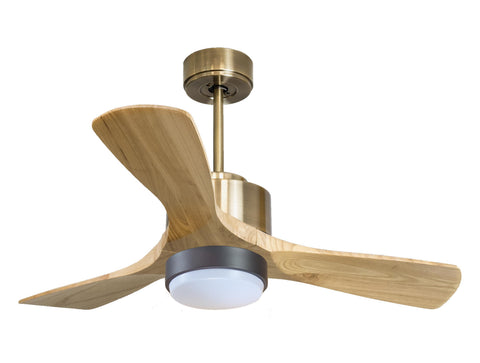 Ventilador de techo Reversible Termostato Wifi Motor DC Techos Inclinados Mando a Distancia Luz tres tonos Hypersilence Memoria