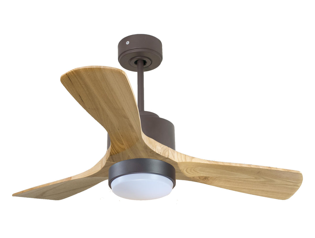 Ventilador de techo Reversible Termostato Wifi Motor DC Techos Inclinados Mando a Distancia Luz tres tonos Hypersilence Memoria