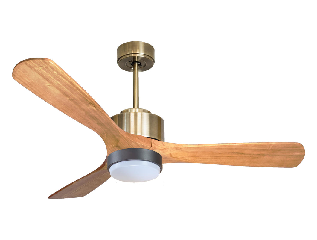 Ventilador de techo Reversible Termostato Wifi Motor DC Techos Inclinados Mando a Distancia Luz tres tonos Hypersilence Memoria