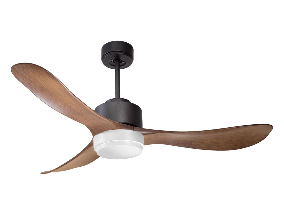 Ventilador de techo Reversible Termostato Wifi Motor DC Techos Inclinados Mando a Distancia Luz tres tonos Hypersilence Memoria