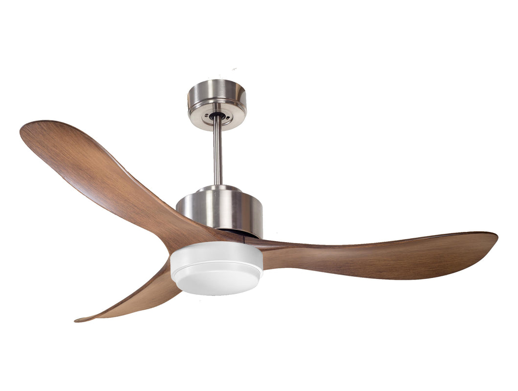 Ventilador de techo Reversible Termostato Wifi Motor DC Techos Inclinados Mando a Distancia Luz tres tonos Hypersilence Memoria